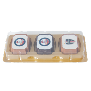 Logobonbon van puur/melk chocolade