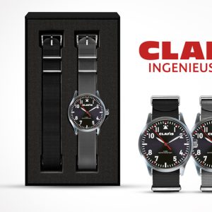 Pilot horloge 2-delig met canvas band