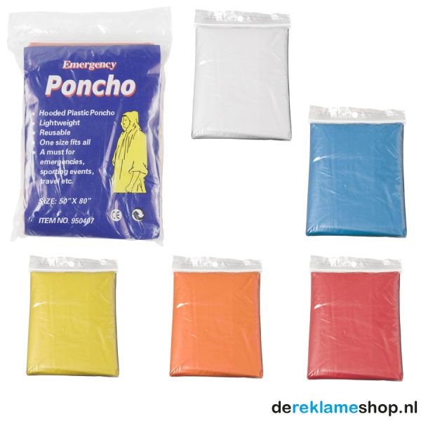 Poncho in vijf verschillende kleuren