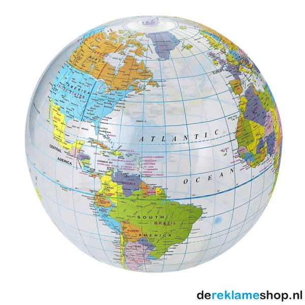 Strandbal met wereldprint