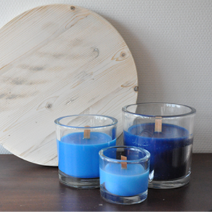 Kaarsen in glas met logo