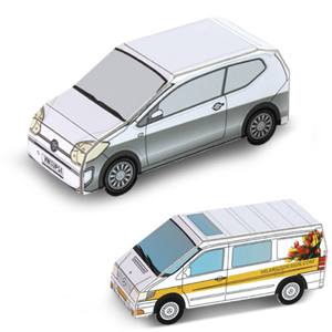 Kartonnen auto's
