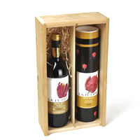 Wijngeschenk met tulpen