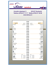 Weekblok scheurkalender op schild