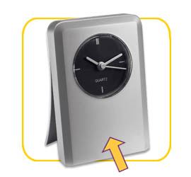 Bureauklok met memoclip