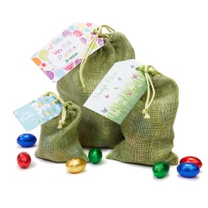 Jute zak met paaseitjes (3 formaten)