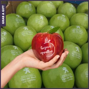 Grab a Gift - Rode of groene appels bedrukken met logo