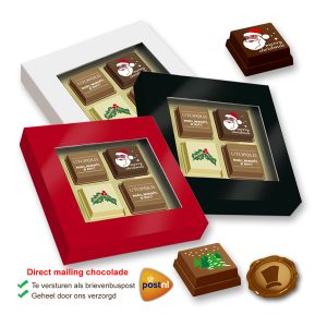 Premium Kerst Pralines 4 stuks met logo