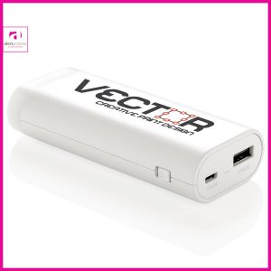 5.000 mAh powerbank met ingebouwde LED lamp met bedrukking