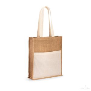 Bedrukte goedkope tas Naturel met logo