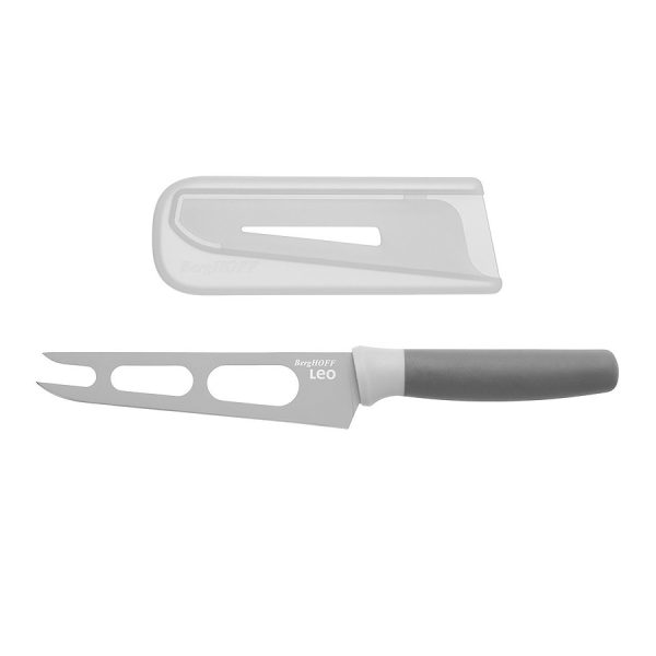 Leo Line kaasmes 13 cm met beschermhoes grijs