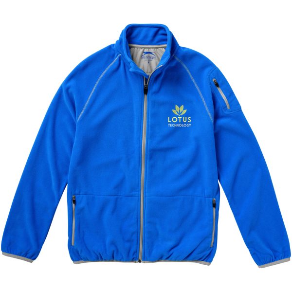 Drop shot heren microfleece jack met bedrukking