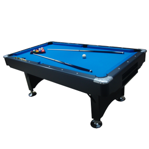 Pooltafel blauw bekleed