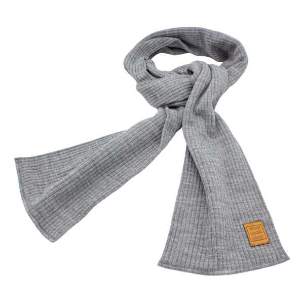Warme grijze casual sjaal met luxe eigen label