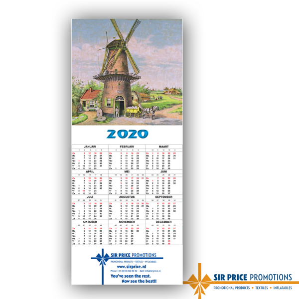 Kalenders van vliesstof molen