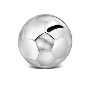 Spaarpot Voetbal, zilver kleur