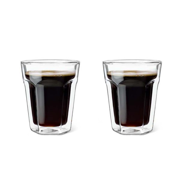 Dubbelwandig glas Koffie, set van 2