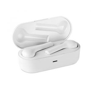 Bluetooth oordopjes met logo witte kleur