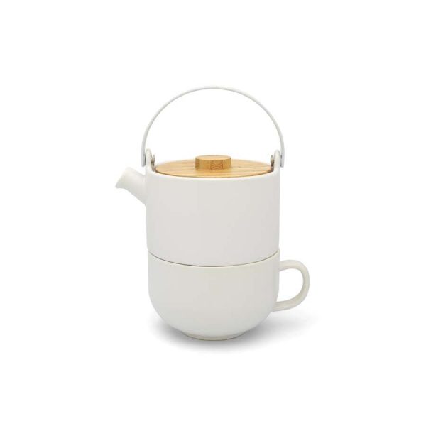 Tea for one Umea, zwart, met bamboedeksel