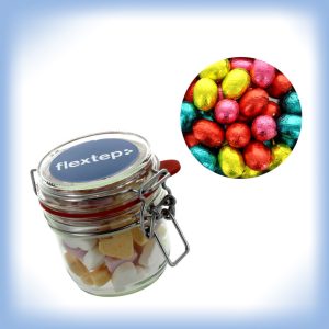 Trendy weckpot met paaseitjes