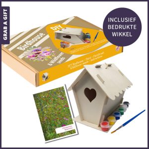 Grab a Gift Relatiegeschenken - DIY Birdhouse als brievenbuscadeautje met bedrukte wikkel