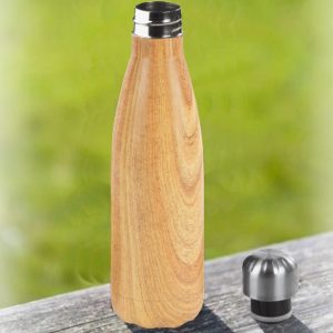 Thermosfles met hout look