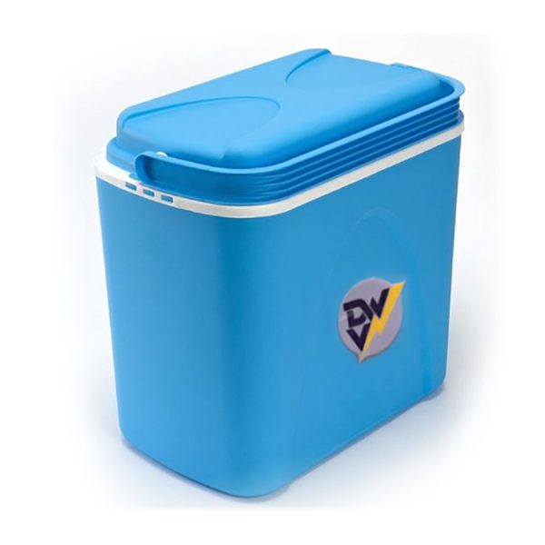 Lichtblauwe koelbox 24 liter met logo