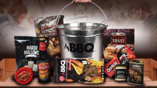 Kerstpakket winter BBQ emmer