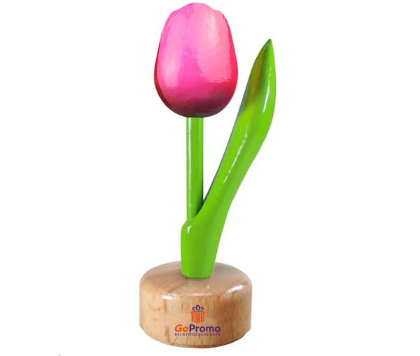 Houten tulp met logo