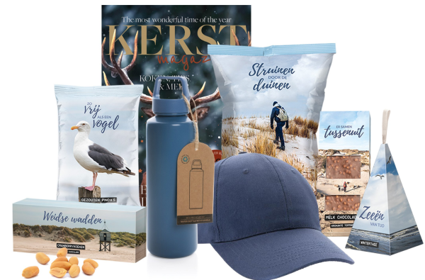 Duurzaam kerstpakket Eropuit Ga er lekker op uit met dit stoere pakket. Je kunt er heerlijk mee uitwaaien op het strand of na een flinke wandeling.