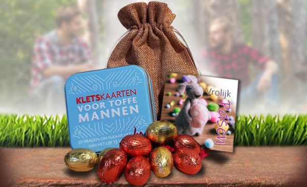 Cadeau mannen kletskaarten met eitjes