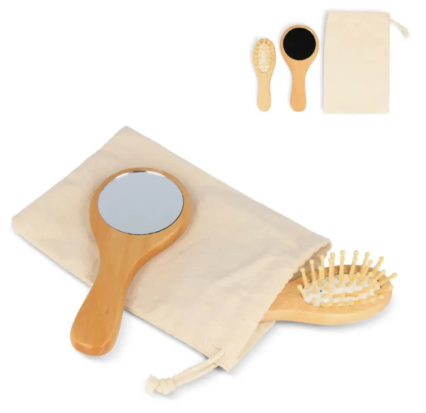 Bamboe borstel & spiegel set
