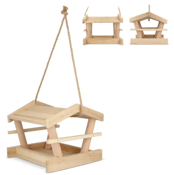 Houten vogelvoeder huisje FSC