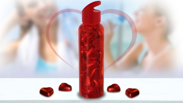 Thermobeker met hartjes en kaartje