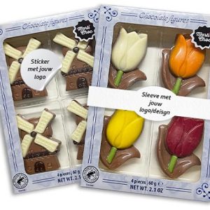 Chocolade tulpen en molens met logo