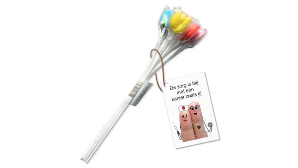 Leuk bosje met tulpen lolly’s