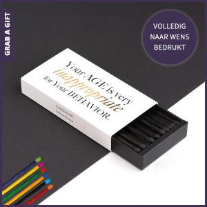 Luciferdoosjes, lucifermapjes en luciferkokers in kleur bedrukt