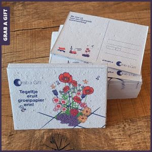 Grab a Gift Relatiegeschenken 250 grams groeikaarten in kleur bedrukken