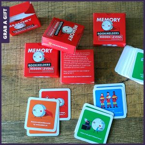 Doosje en kaartjes van memory spel in kleur bedrukken