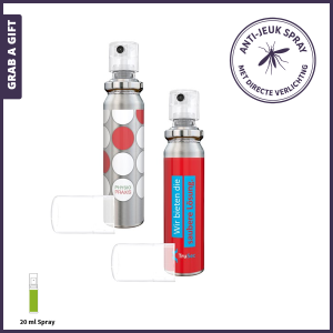Anti-jeuk spray bedrukken met logo en reclame
