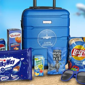 Zomers blauw trolley reispakket