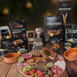 Luxe kerstpakket met tapas plank