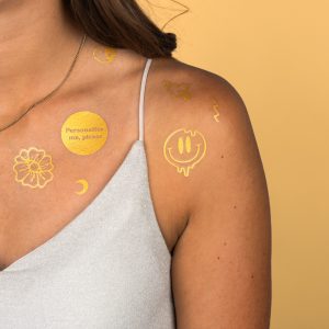 Gouden tijdelijke tattoos met jouw eigen ontwerp ✨