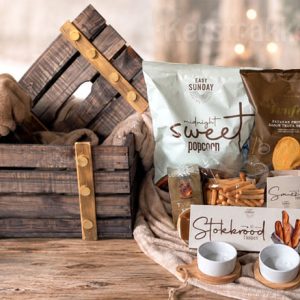 Landelijke houten opbergkist kerstpakket