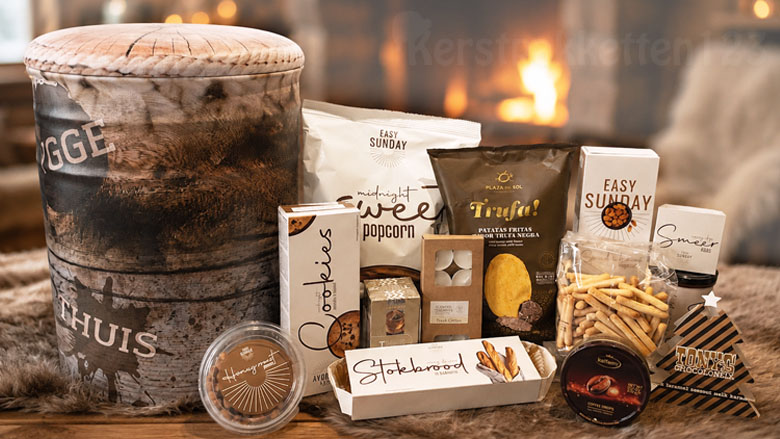 Scandinavisch opbergpoef kerstpakket